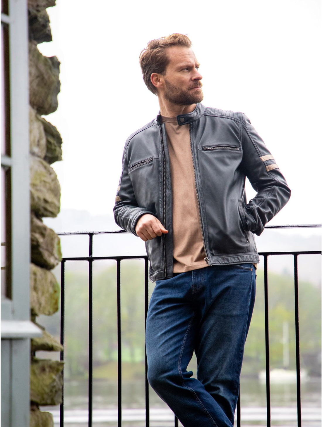 Charlie II Leather Racer Jacket