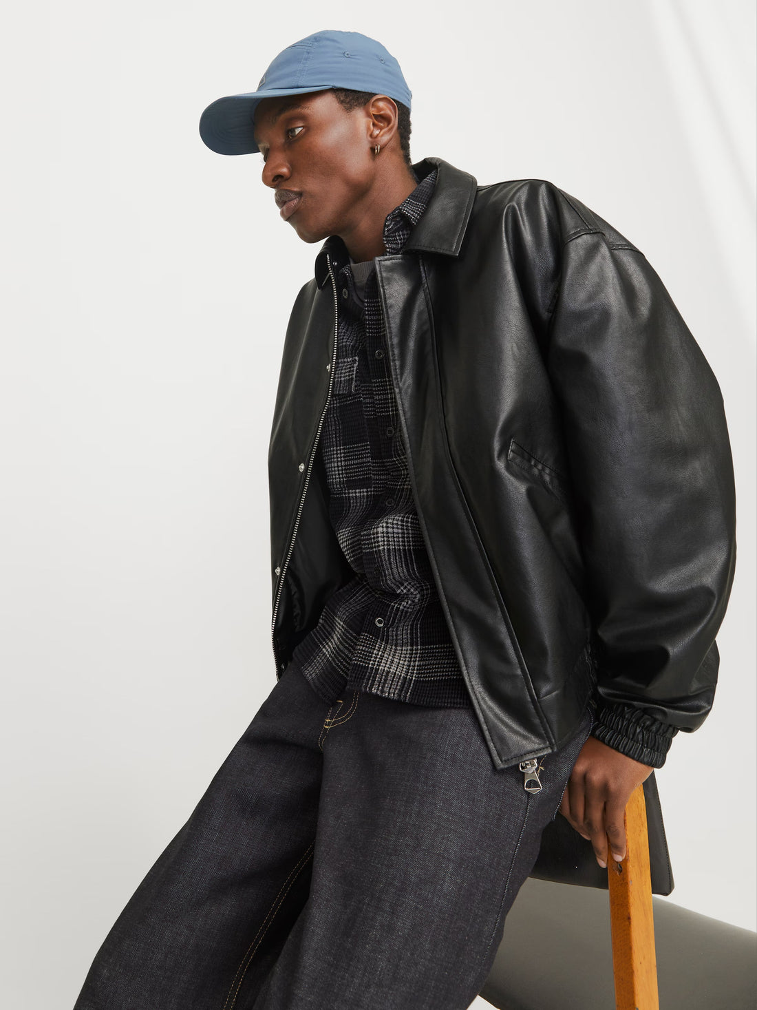 Chaqueta de cuero para hombre JCOChrome