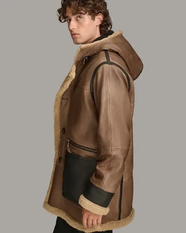 ABRIGO DE PIEL Y BORREGUITO LOGAN PARA HOMBRE