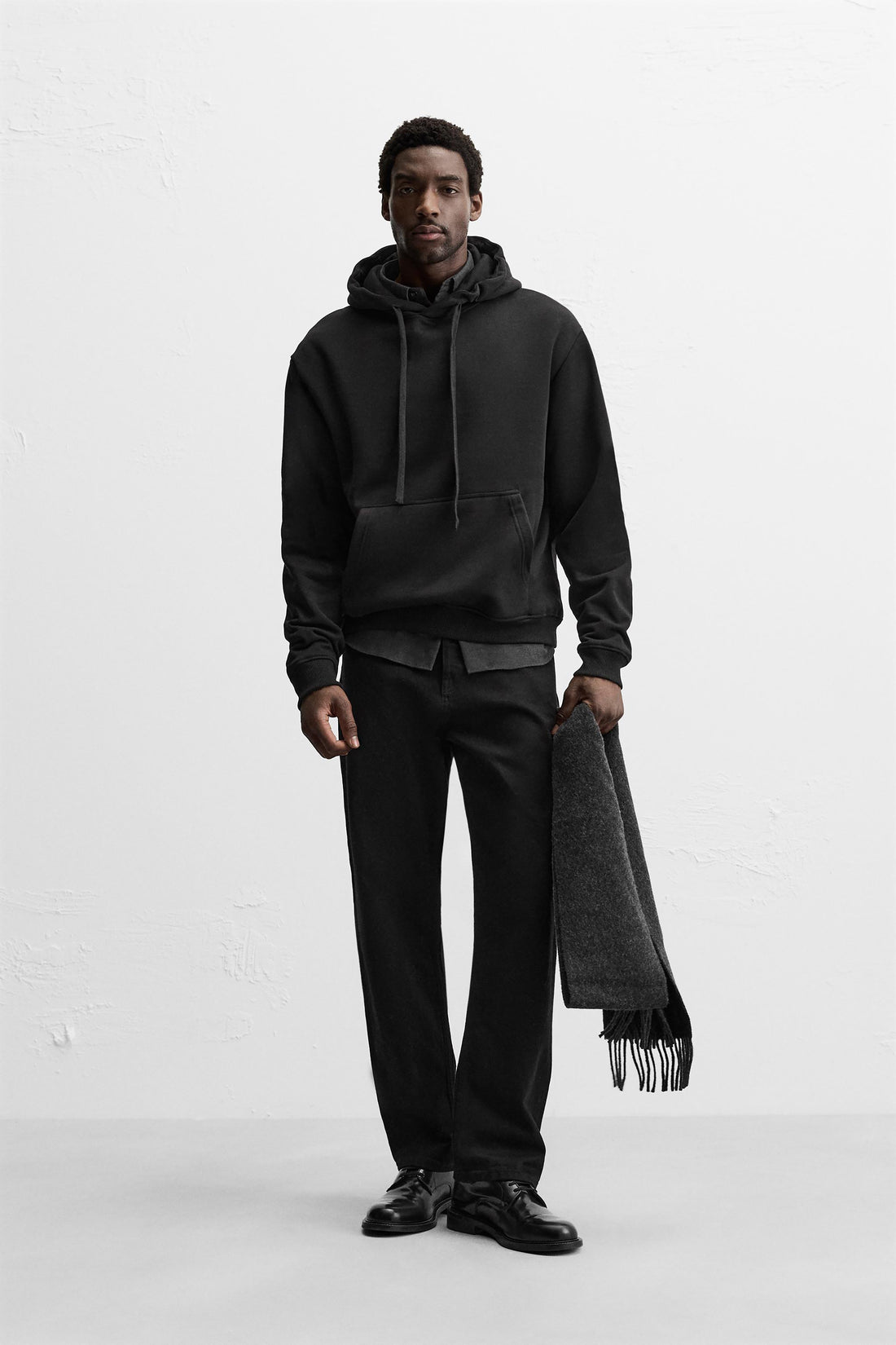 Herren Basic Hoodie Schwarz