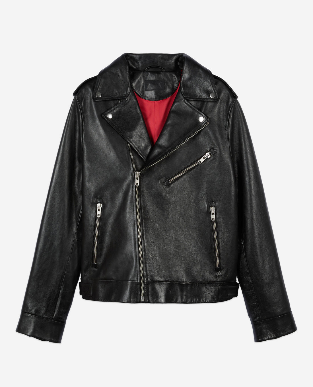 Men Black Leather Biker Jacket