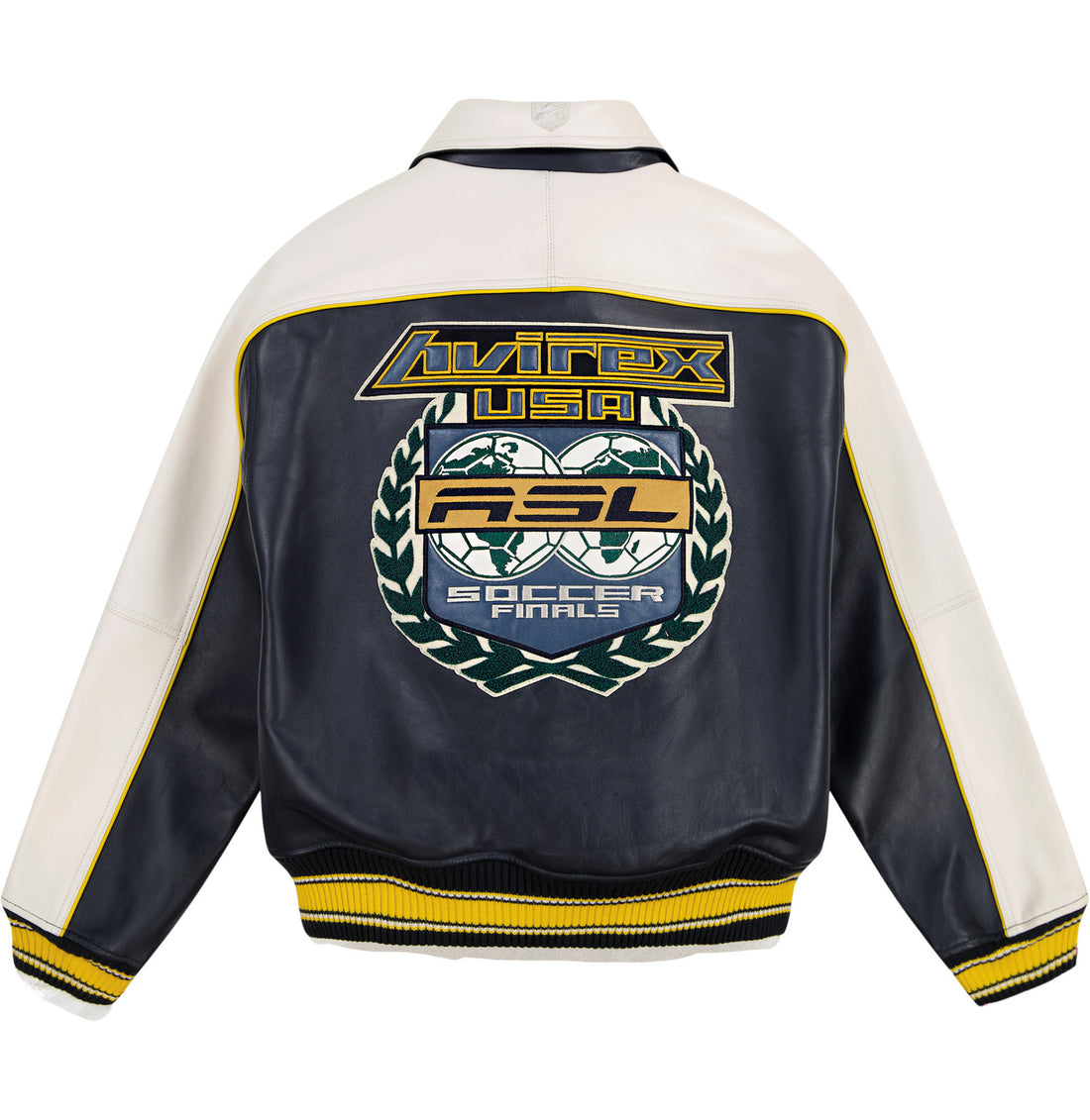 Men's Avirex Soccer Leather Varsity Jacket