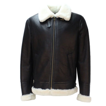 Men's B3 Memphis Belle Sheepskin Flying Jacket Black / White
