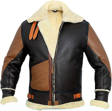 Men's B3 Sheepskin Leather Winter Jacket