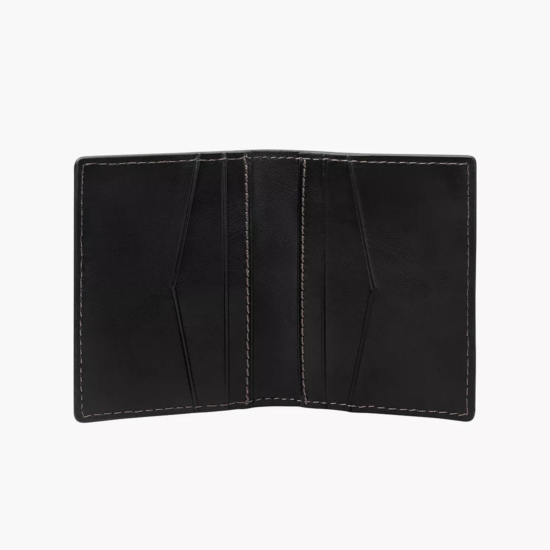 Men's Black & Brown Bifold Leather Card Case