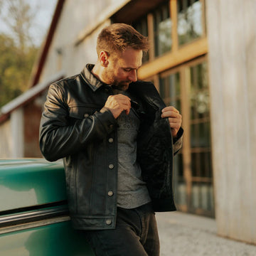 Men's Black Driggs Leather Jacket