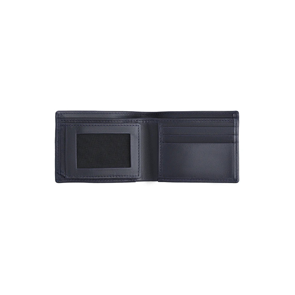 Men's Blue Leather Wallet With Two ID Windows