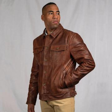 Men's Brown Driggs Leather Jacket
