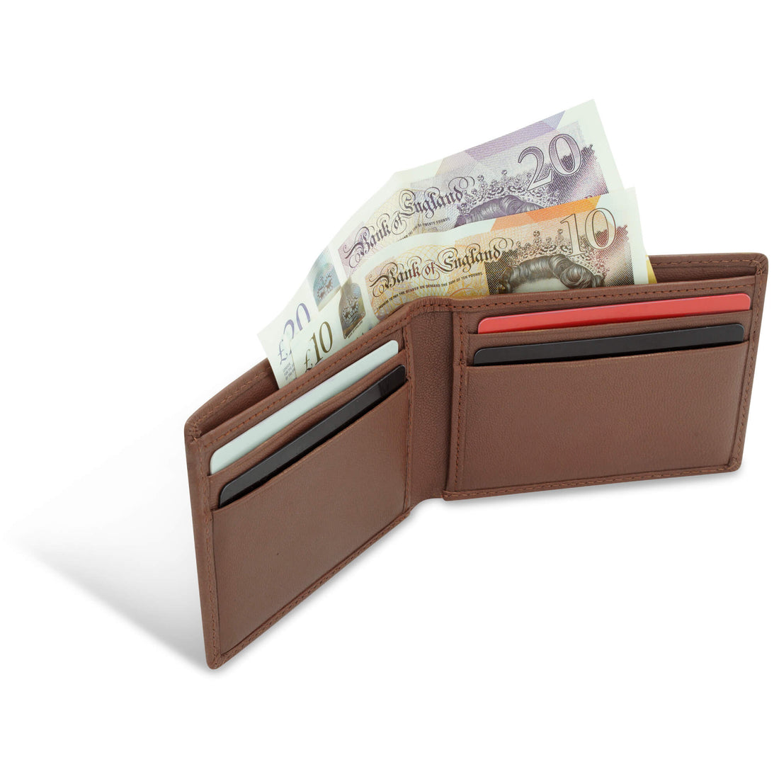 Men’s Brown Faux Leather Wallet with 4 Card Slots