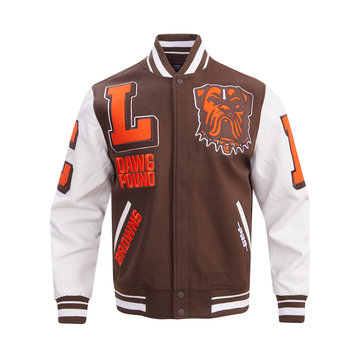 Men's CLEVELAND BROWNS Rib Wool Varsity Jacket
