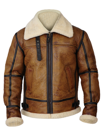Men's Classic B3 Bomber Shearling Leather Jacket