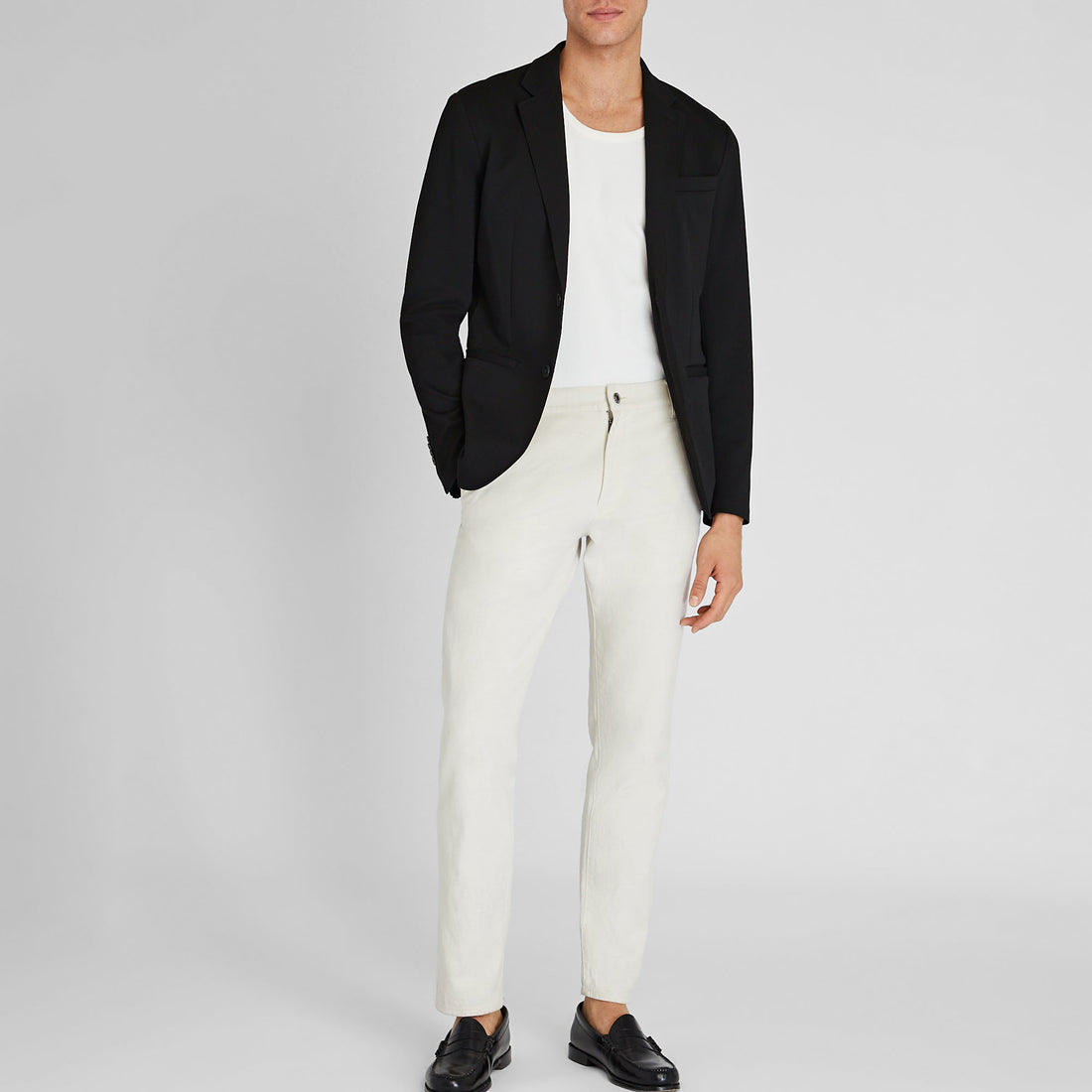 Herren-Blazer aus Piqué-Strick mit zwei Knöpfen im klassischen Schnitt