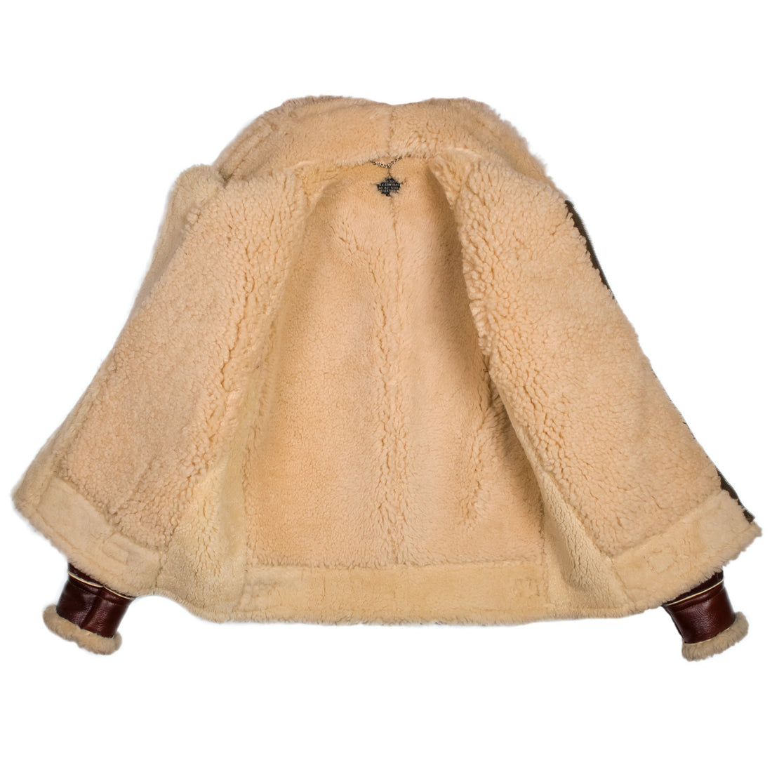 Men's Dark Brown with White Fur Shearling Leather Jacket