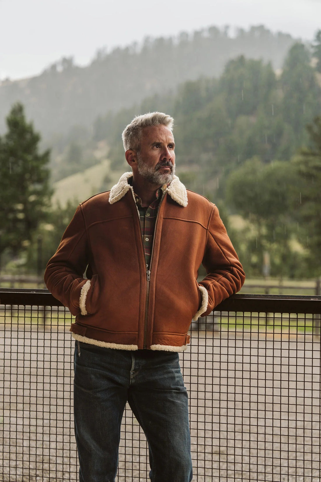 Men's Fur & Shearling Leather Jacket Light Brown