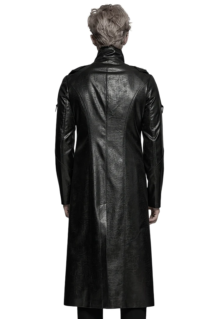 Men's Gothic Leather Cyberpunk Trench Coat