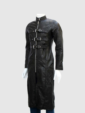 Men's Gothic Leather Trench Coat