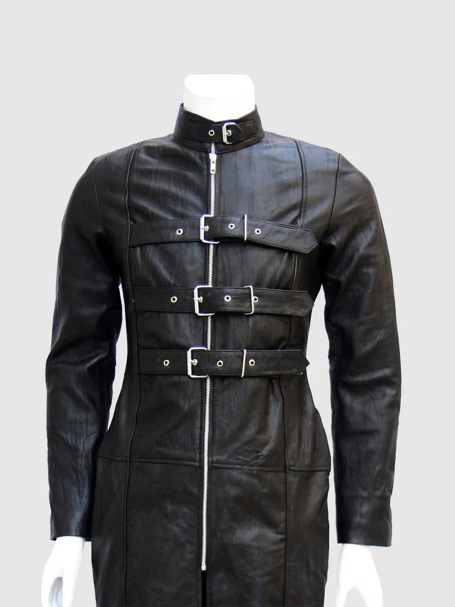 Men's Gothic Leather Trench Coat