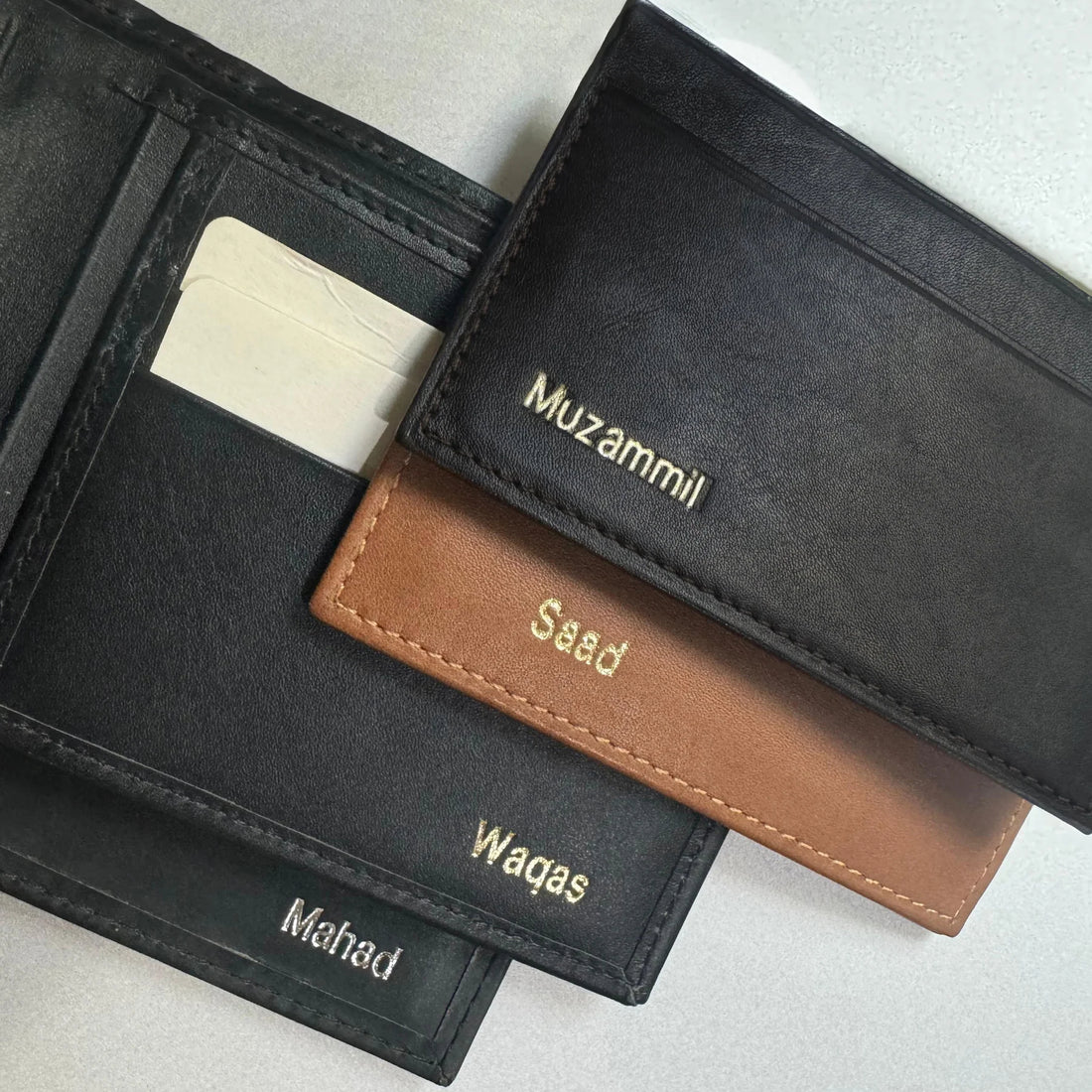 Men's Gray Leather Wallet With 8 Multi Functional Card Pockets