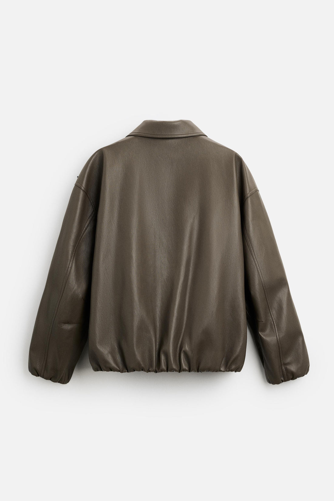 Men's Grey Simple Leather Jacket