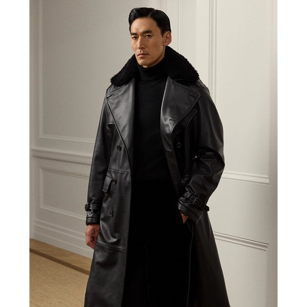 Men's Keating Leather Trench Coat