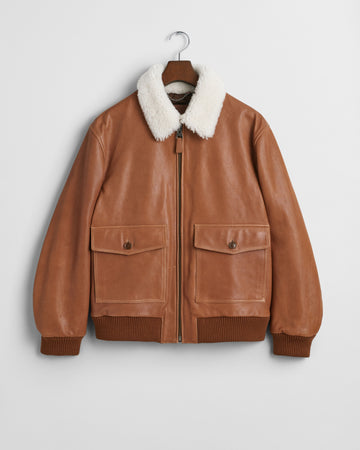 Men's Leather Aviator Jacket