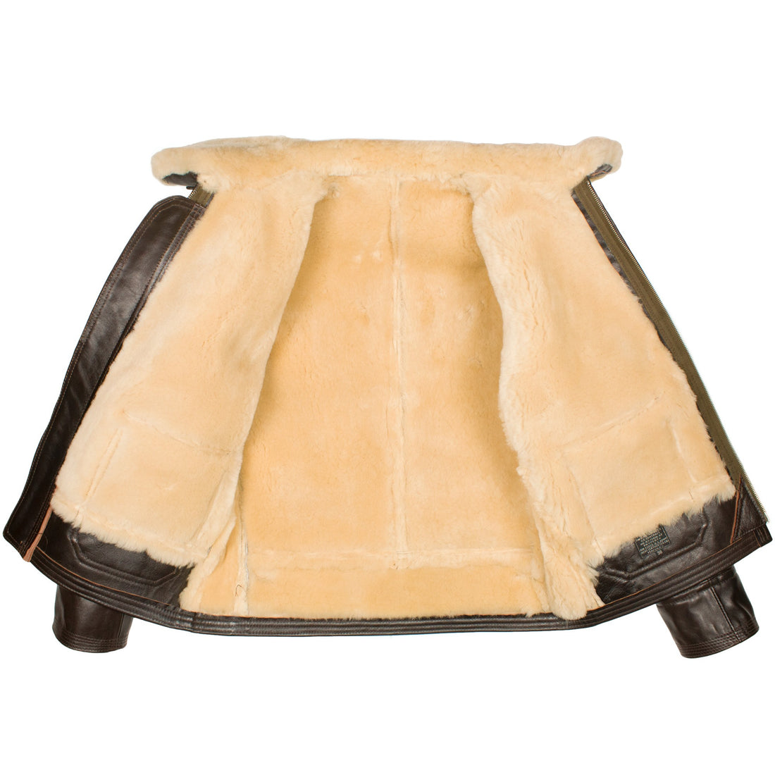 Men's Light Brown with White Fur Shearling Leather Jacket