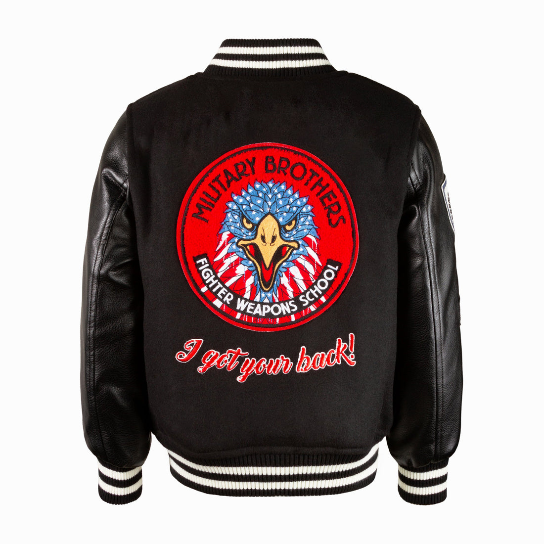 Men's MILITARY BROTHERS Leather Varsity Jacket