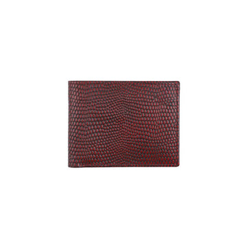 Men's Maroon Leather Wallet With ID Window