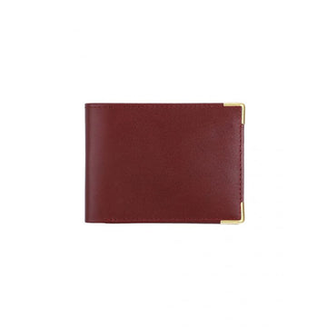 Men's Maroon Leather Wallet With Six Card Slots
