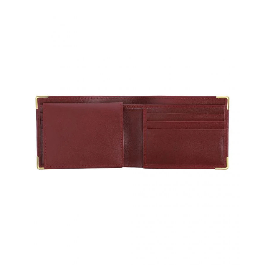 Men's Maroon Leather Wallet With Six Card Slots
