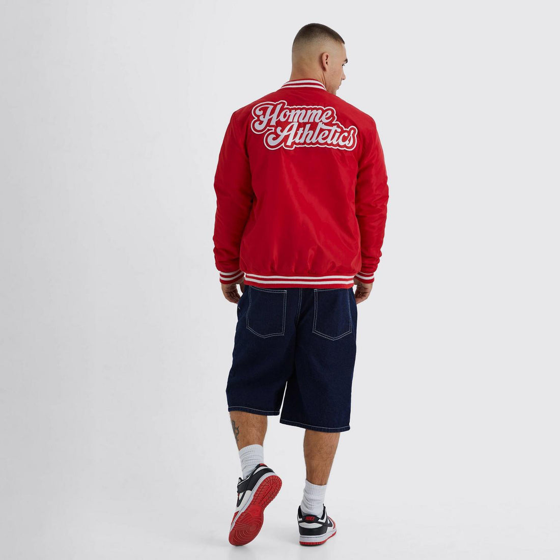 Men's Nylon Varsity Jacket With Badges