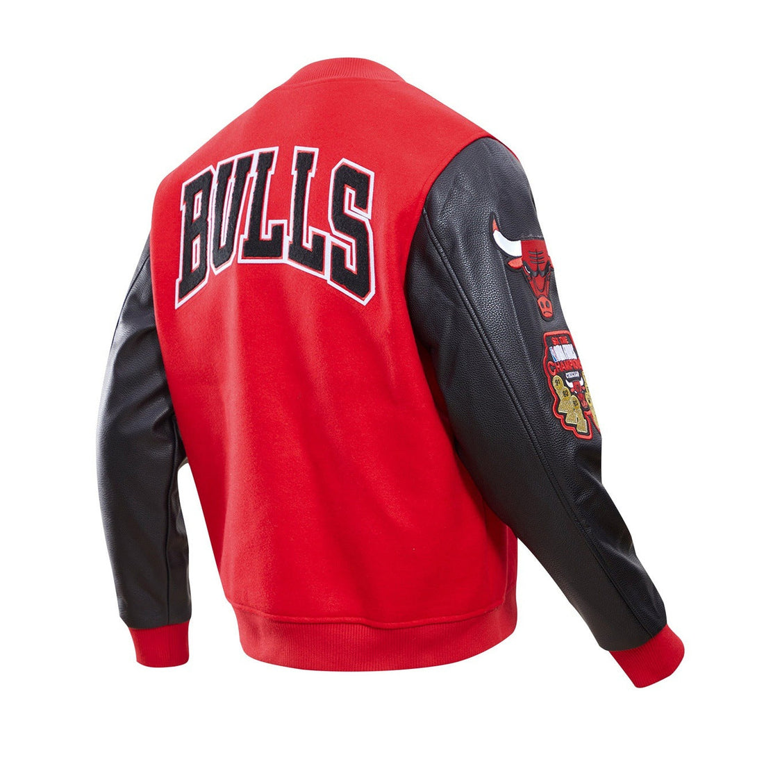 Men's Red CHICAGO BULLS Rib Wool Varsity Jacket