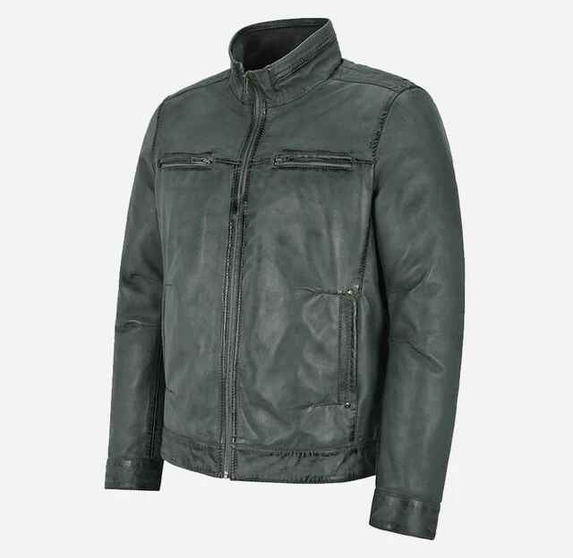 Schlichte Echtlederjacke für Herren