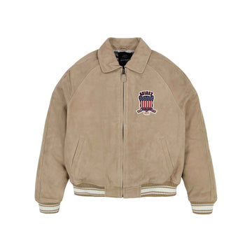 Herren-Varsity-Lederjacke aus Wildleder