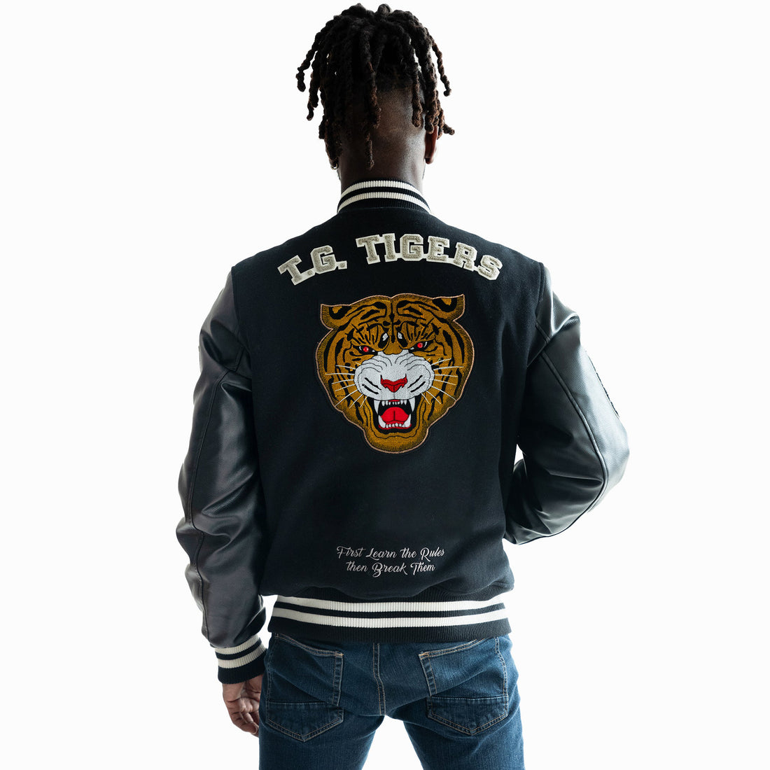 Men's TIGER Leather & Wool Varsity Jacket