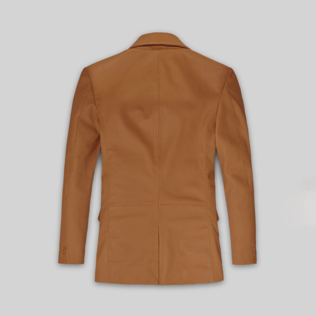 Men's Two Button Brown Leather Blazer