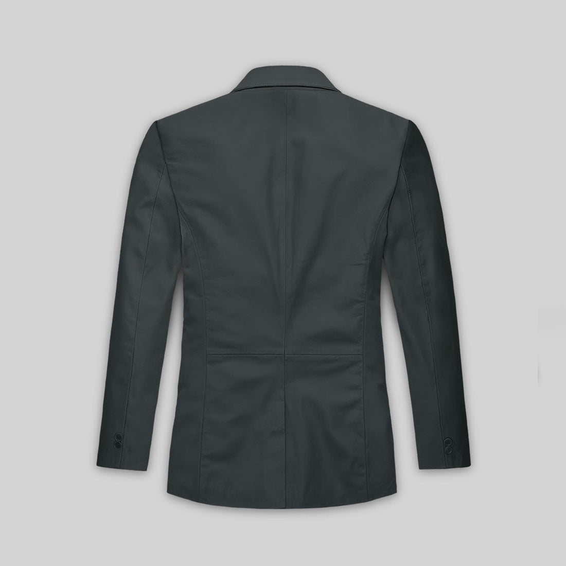 Grauer Lederblazer mit zwei Knöpfen für Herren