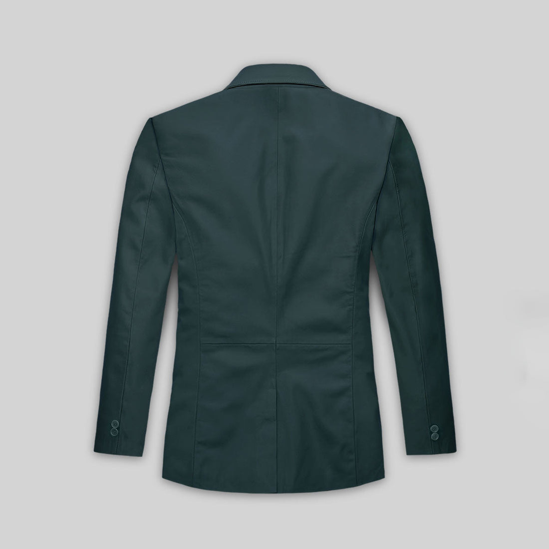 Preußischblauer Lederblazer mit zwei Knöpfen für Herren