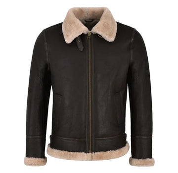 Men's B3 Memphis Belle Sheepskin Flying Jacket Brown / Beige