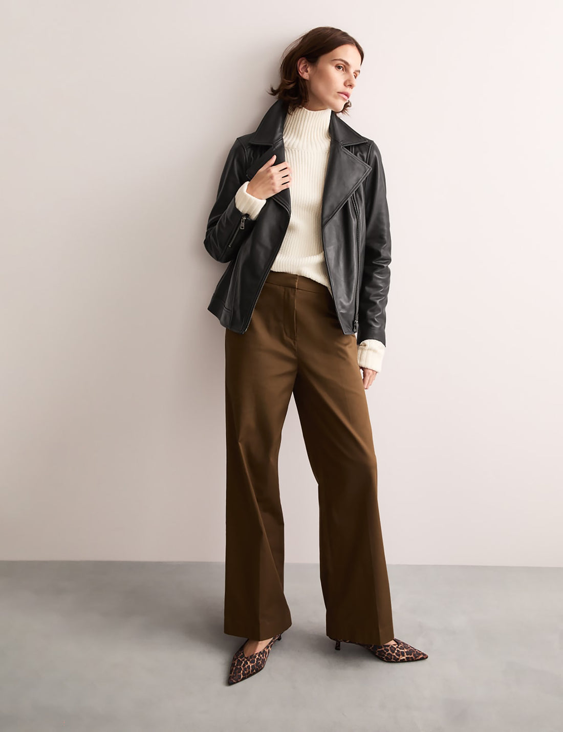 Oversized Leather Biker Jacket