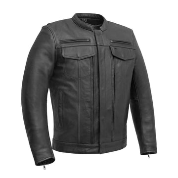 Chaqueta de cuero para motociclista Raider para hombre