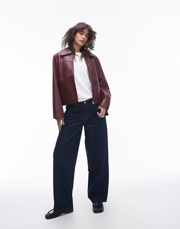 Selected Female – Jacke aus echtem Leder mit Kragen