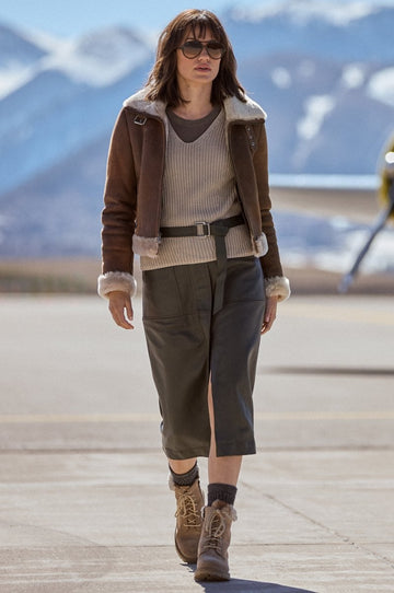 Women's B-3 Bomber Fur & Shearling Jacket