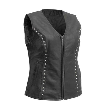 Schwarze Diana-Motorradjacke aus Leder für Damen