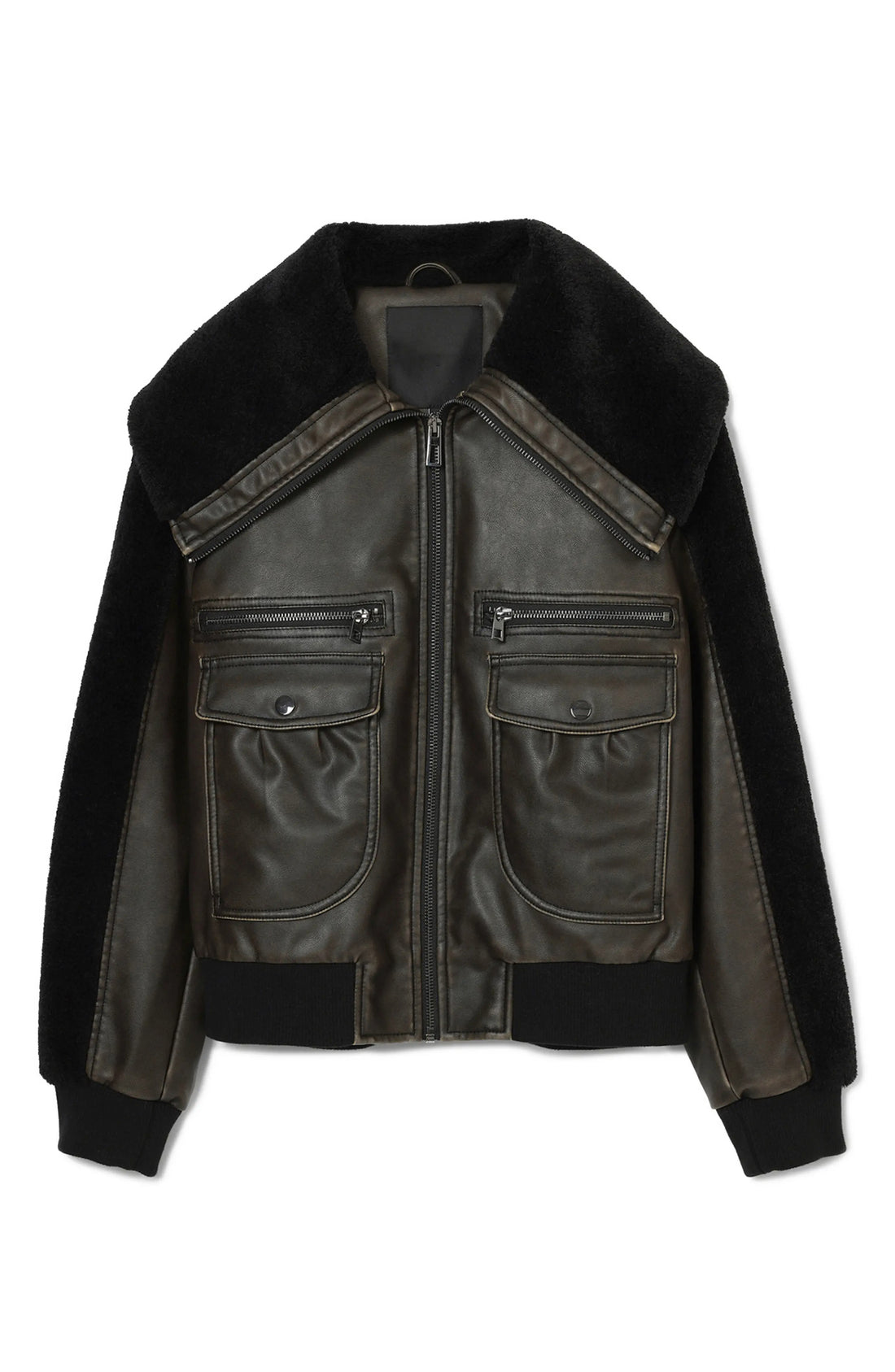 Women's Black Florencia Faux Shearling Leather Jacket