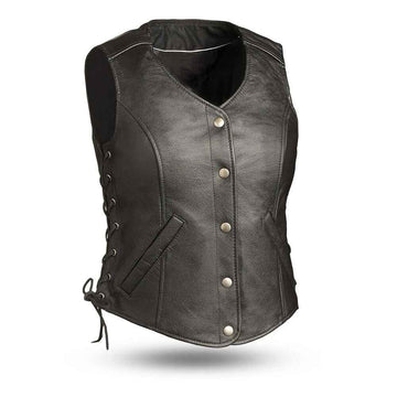 Women's Black Honey Badger Leather Motorcycle Jacket