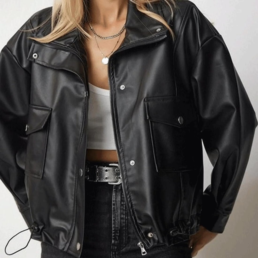 Women's Black Lightweight Genuine Sheepskin Jacket