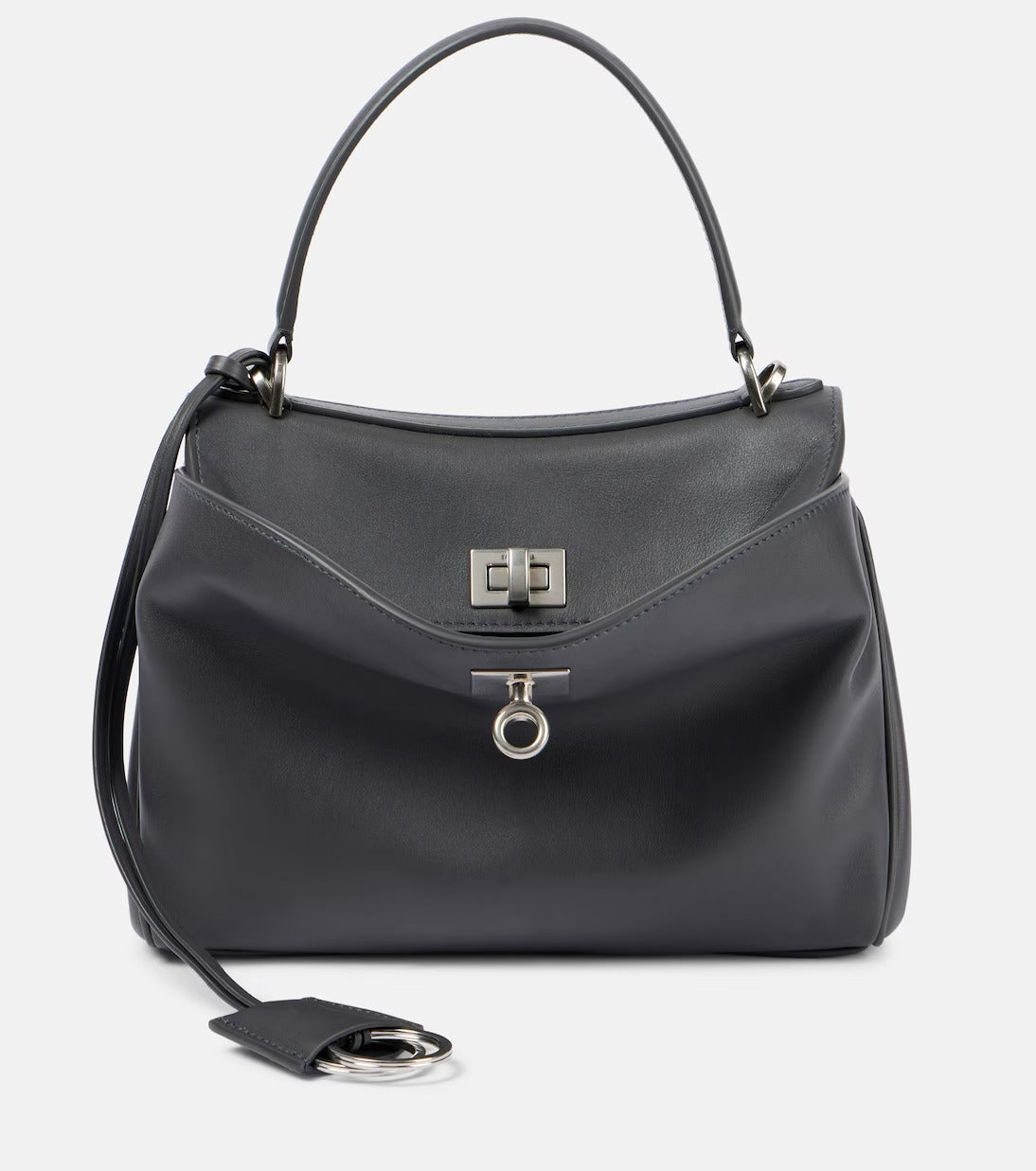 Mini bolso tote de cuero Rodeo negro para mujer