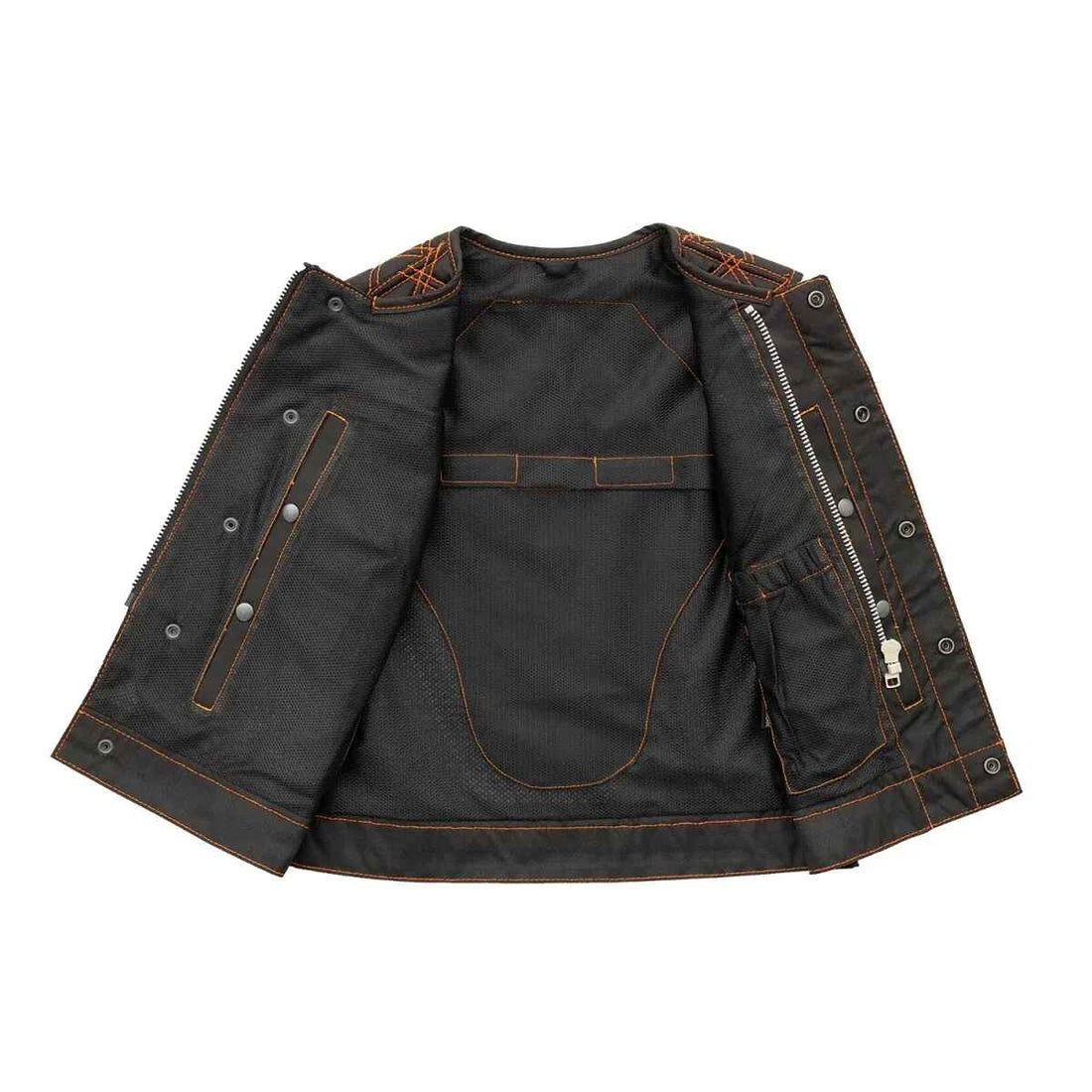 Chaqueta de cuero estilo motero Bonnie Moto Mesh para mujer
