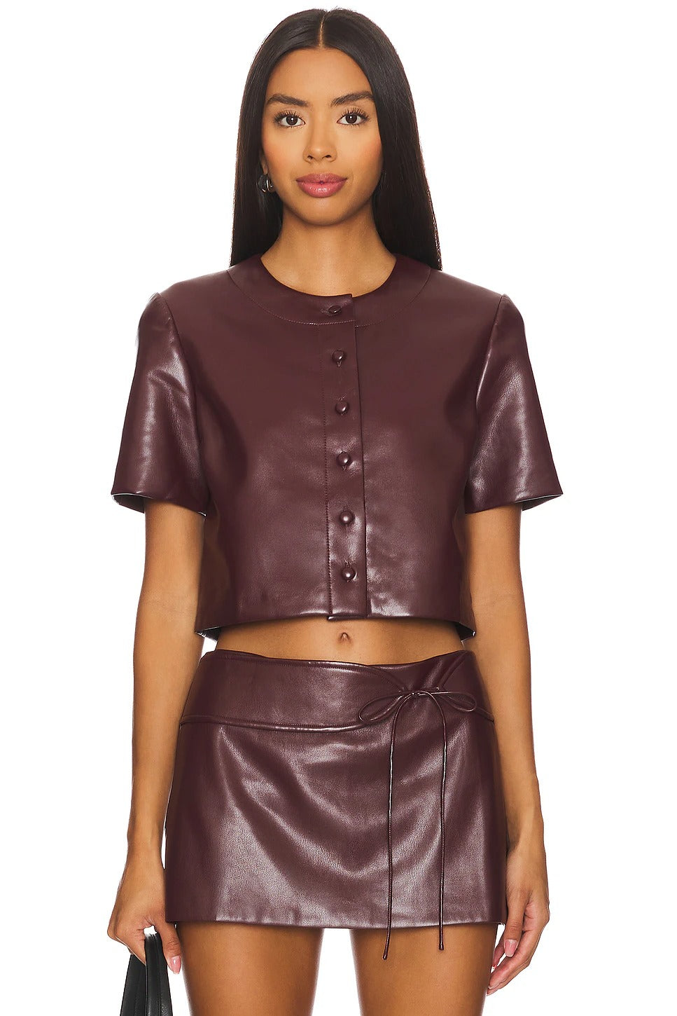 Top de cuero Braswell para mujer